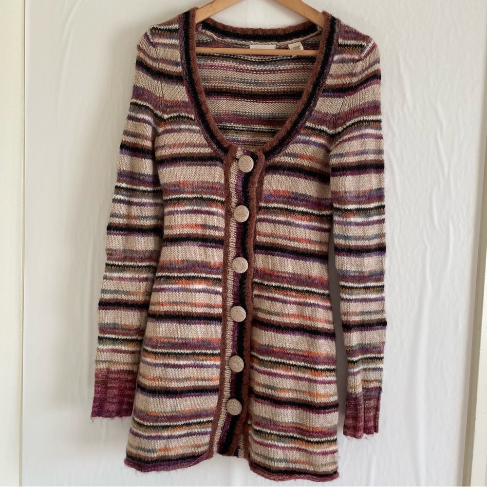 Anthropologie Sleeping on Snow Wool Striped Sweater Size S